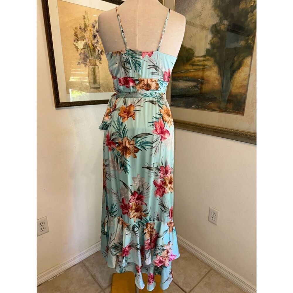 VENUS Maxi Dress Vibrant Floral True Wrap Ruffle Front Size 6 - Picture 12 of 13